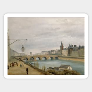 The Pont au Change, Seen from the Quai de Gesvres by Jean-Baptiste-Camille Corot Magnet